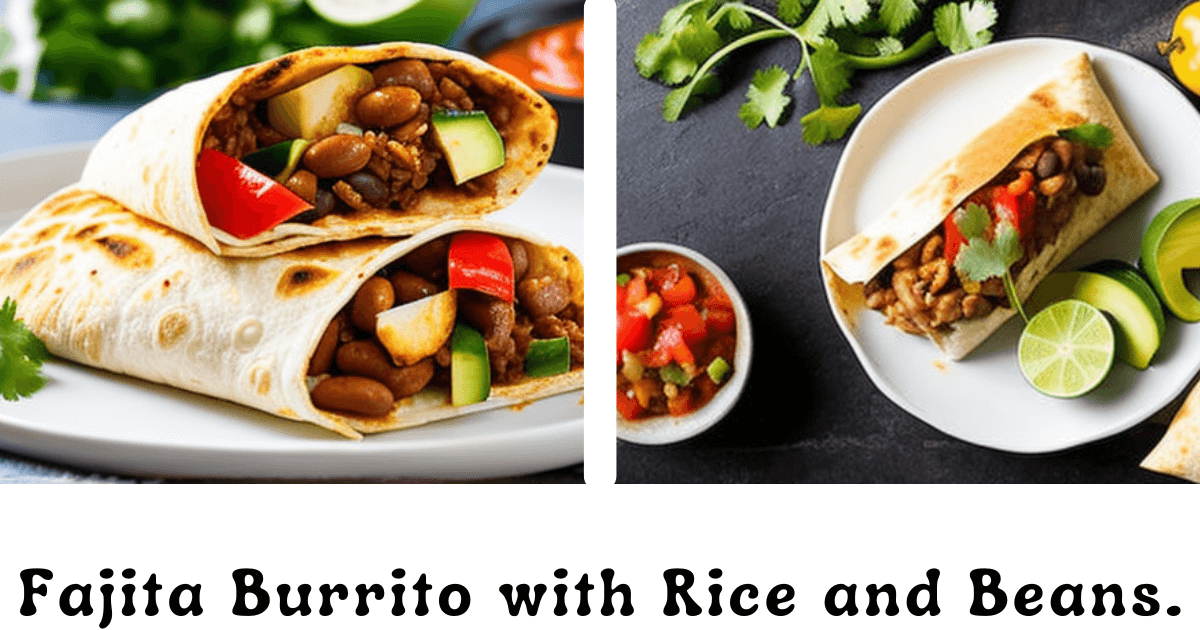 Fajita Burrito with Rice and Beans