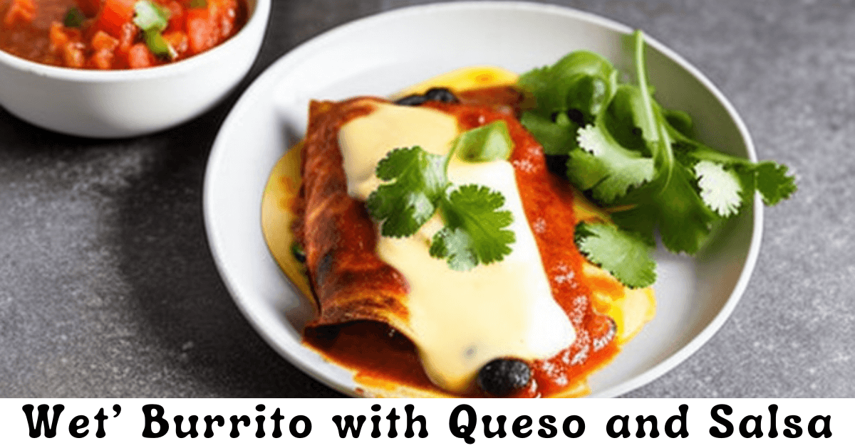 Wet Burrito with Queso and Salsa